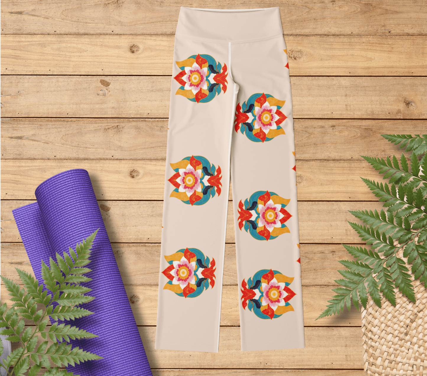 Caedcon Mandala Flare Yoga Pants Leggings for Woman