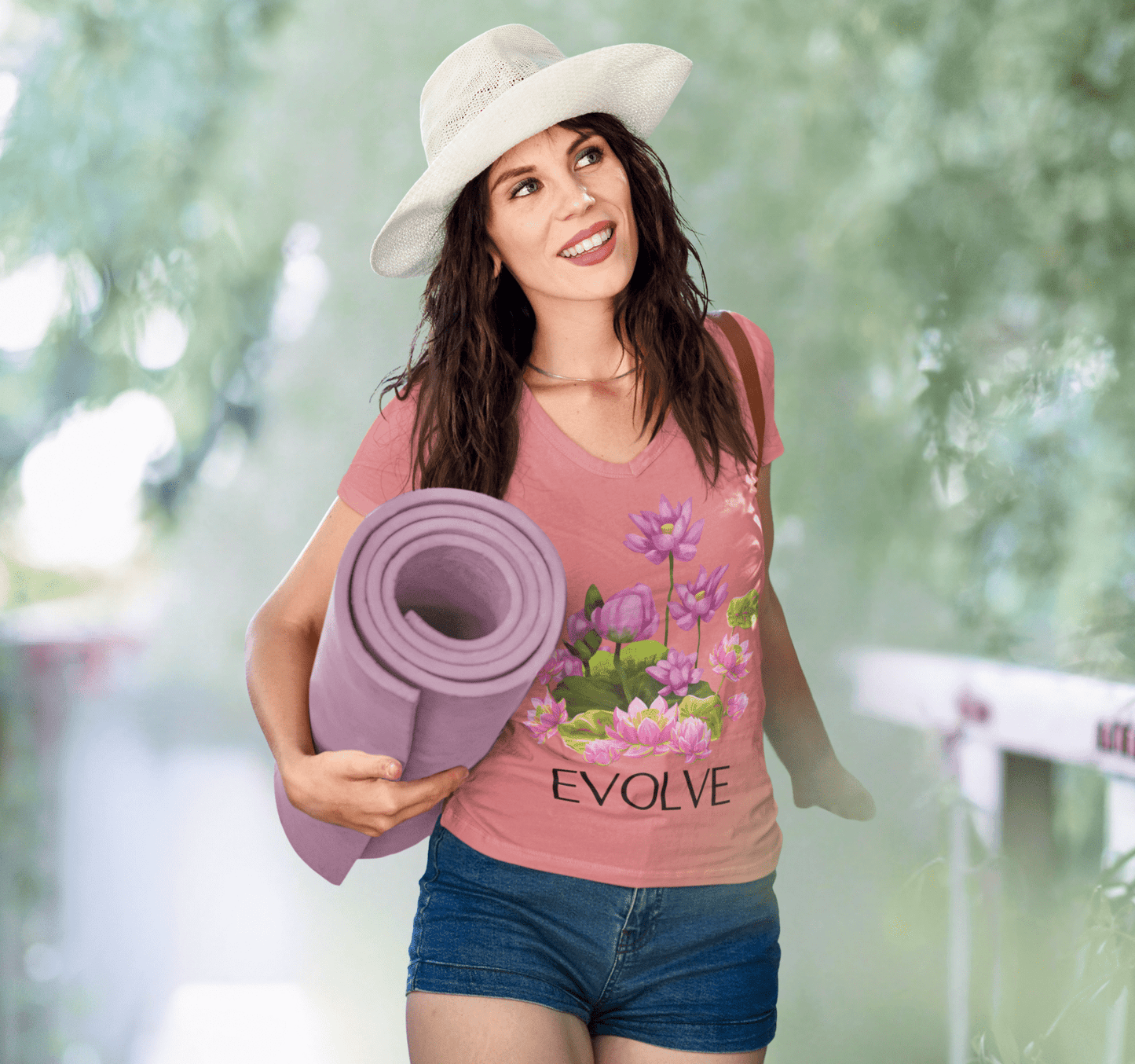 Evolve Mandala V-neck T-shirt Yoga Wellness for Women
