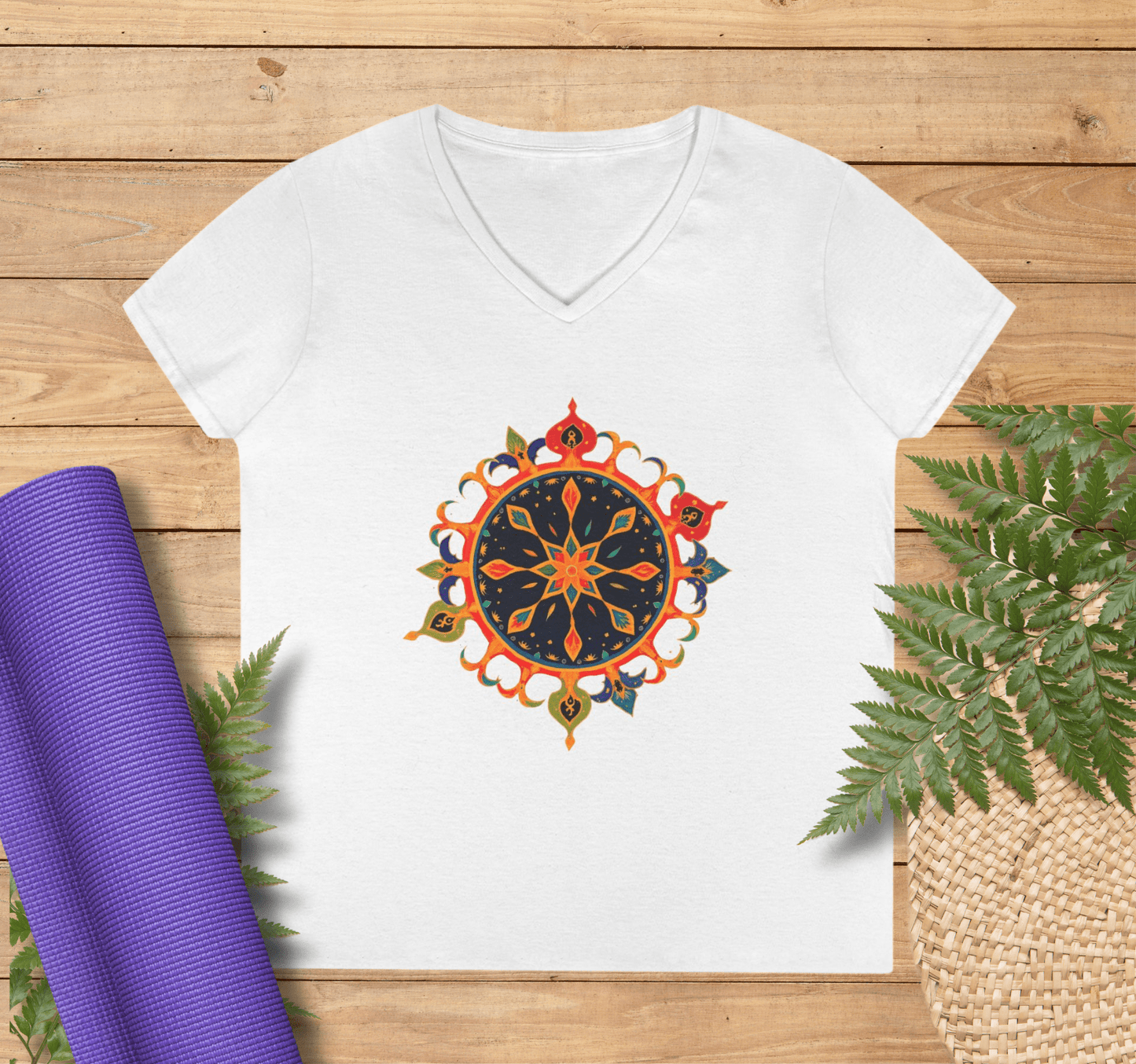 Ione Mandala V-neck T-shirt Yoga Wellness for Women