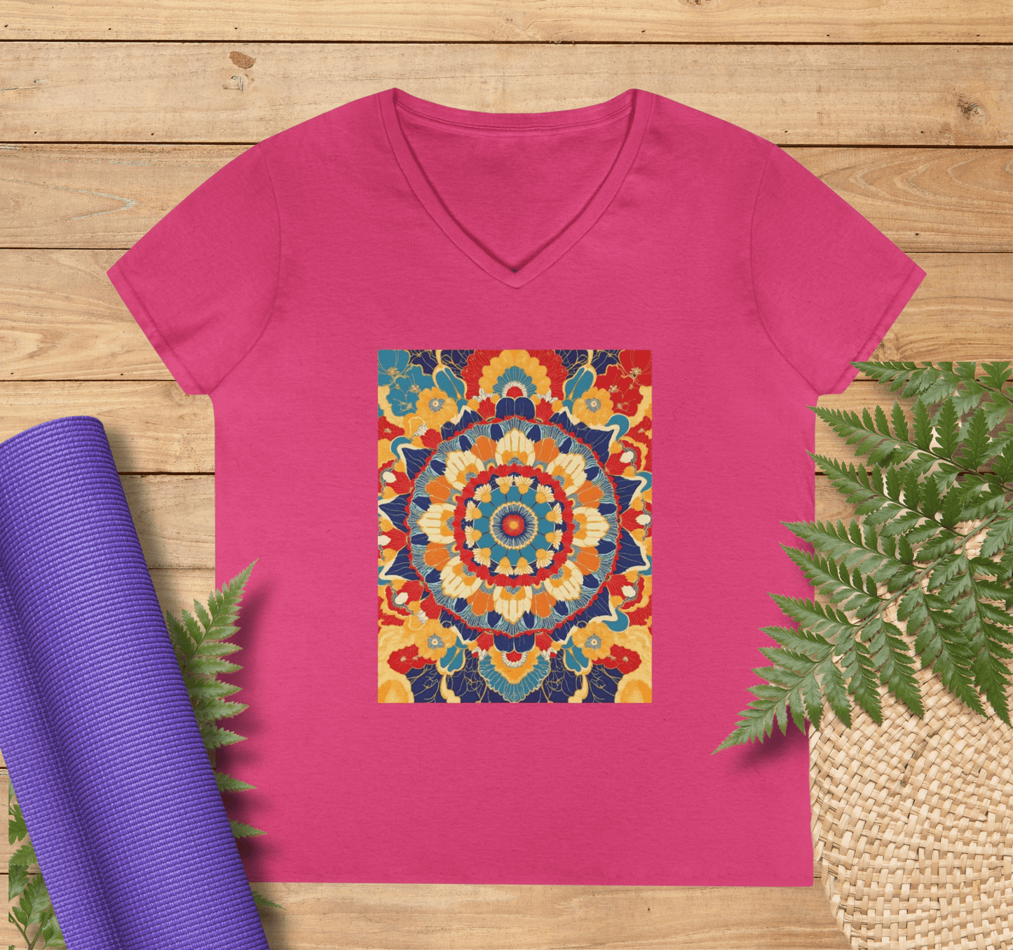 Briar Mandala V-neck T-shirt Yoga Wellness for Women