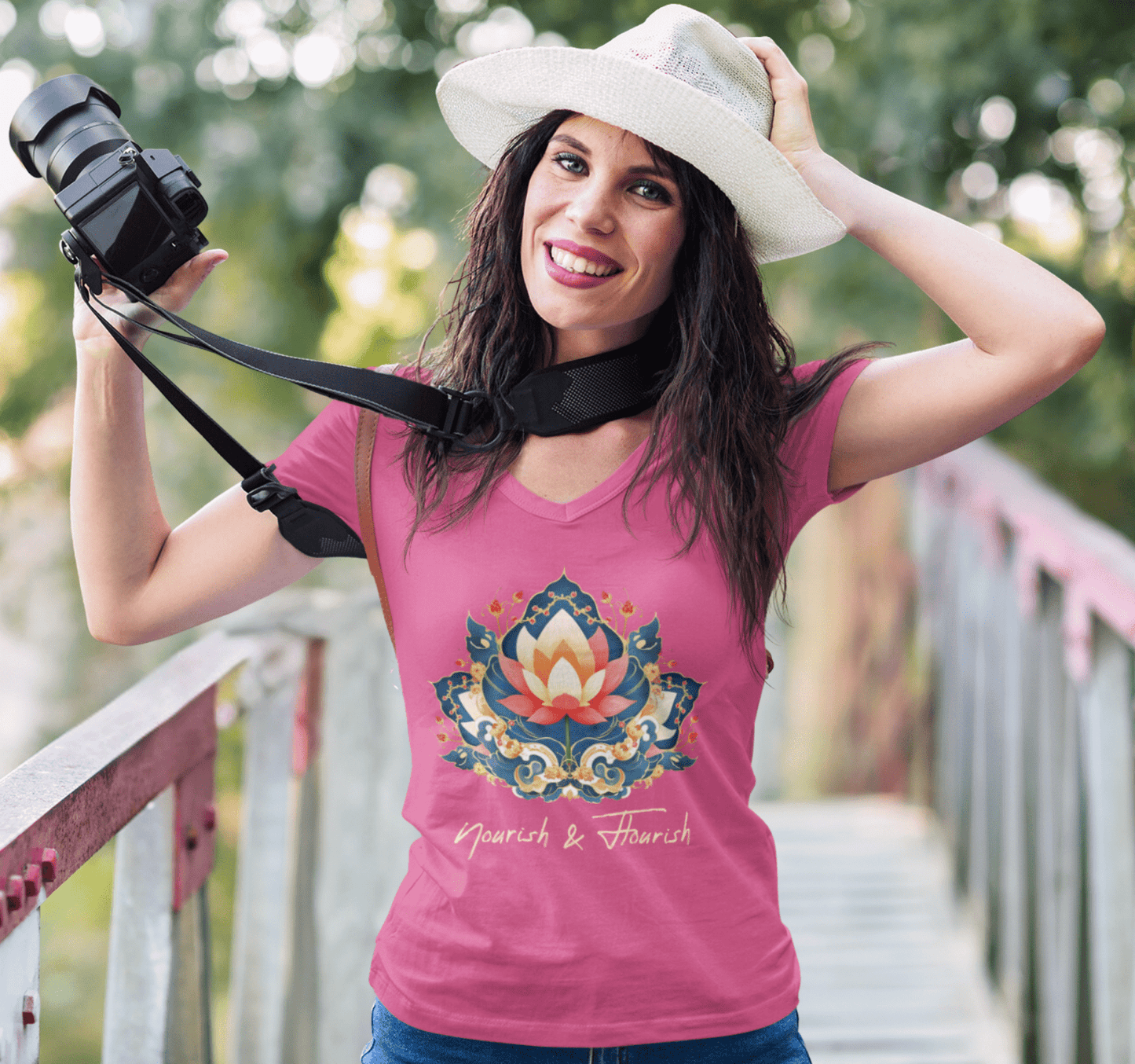 Arley Mandala V-neck T-shirt Yoga Wellness for Women