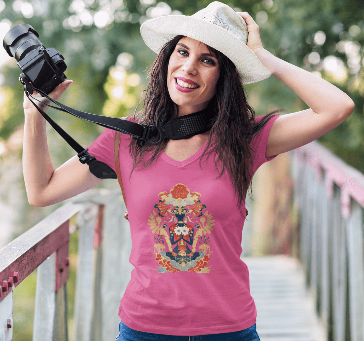 Audley Mandala V-neck T-shirt Yoga Wellness for Women