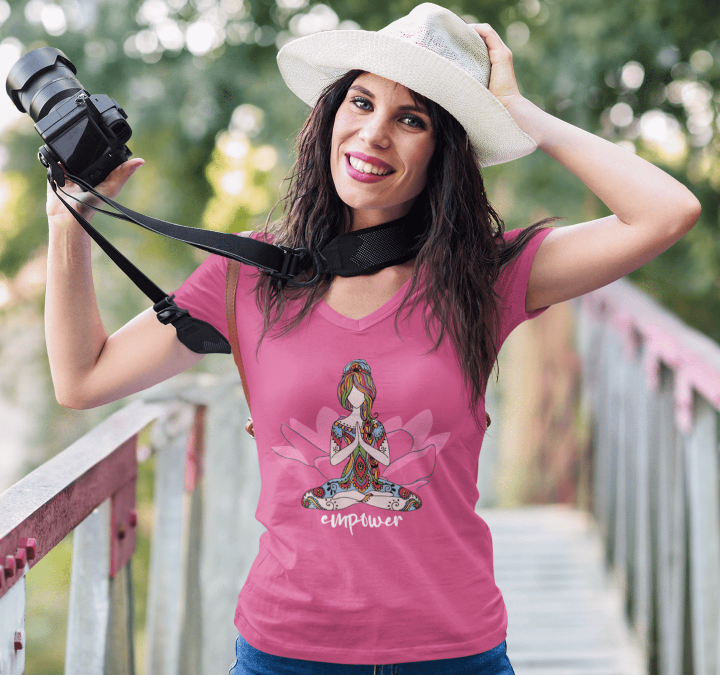 Empower Mandala V-neck T-shirt Yoga Wellness for Women