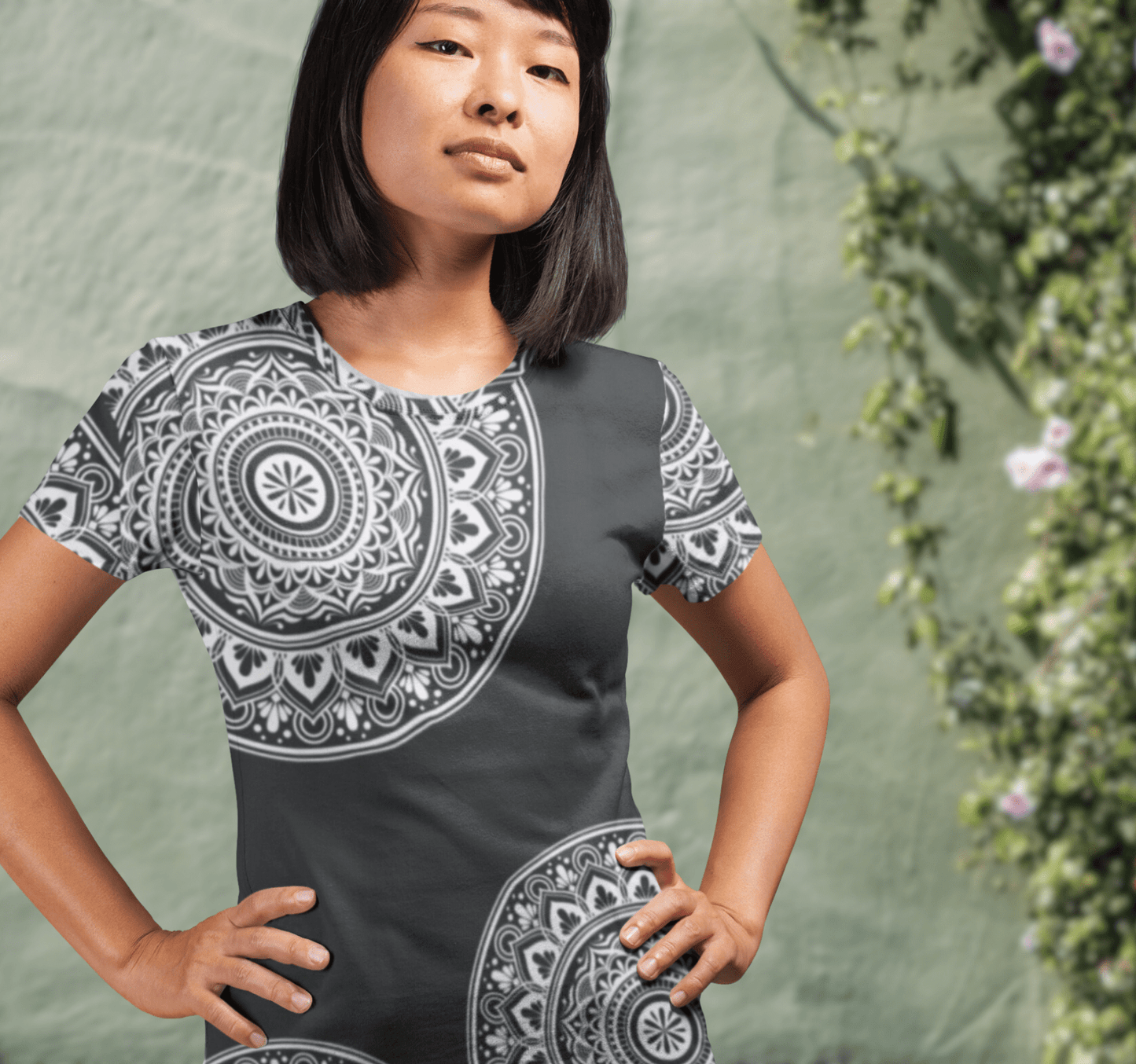 Mandala Womens Black Jersey