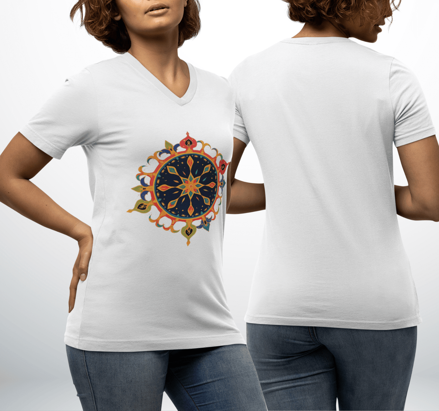 Ione Mandala V-neck T-shirt Yoga Wellness for Women