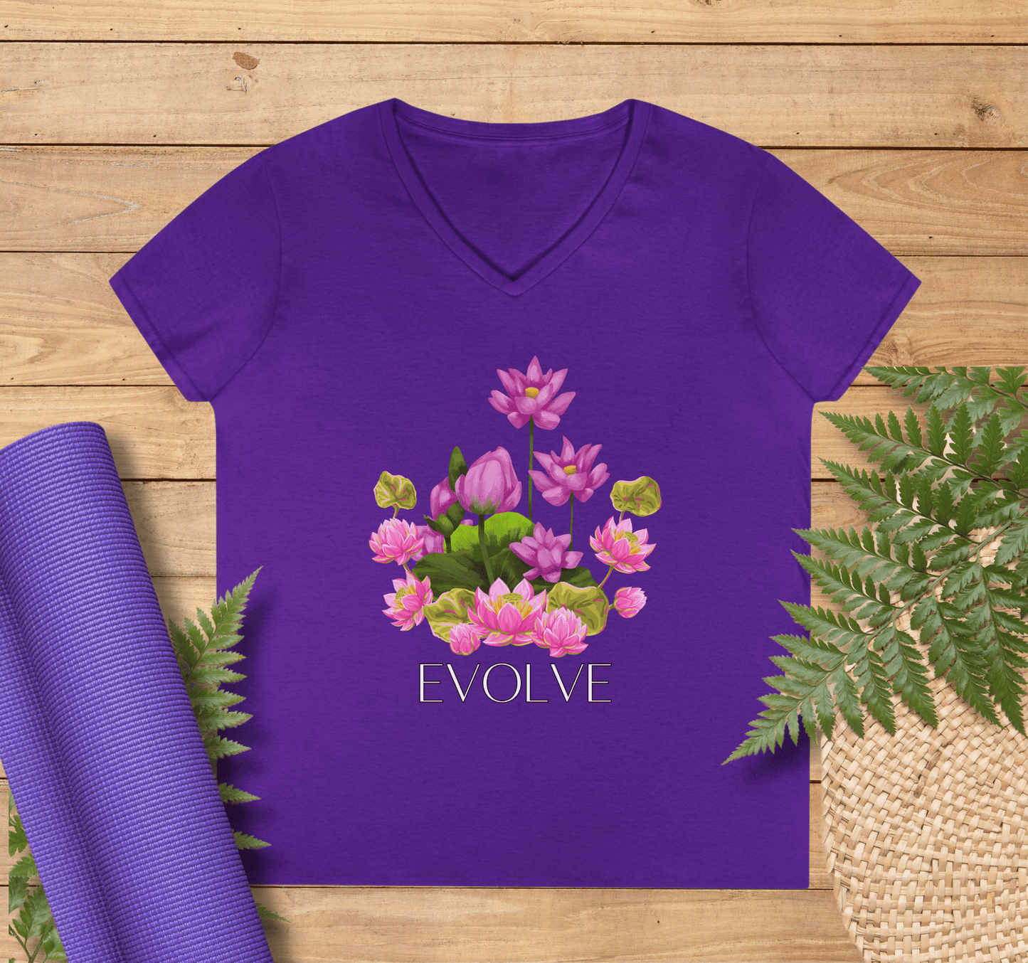 Evolve Mandala V-neck T-shirt Yoga Wellness for Women