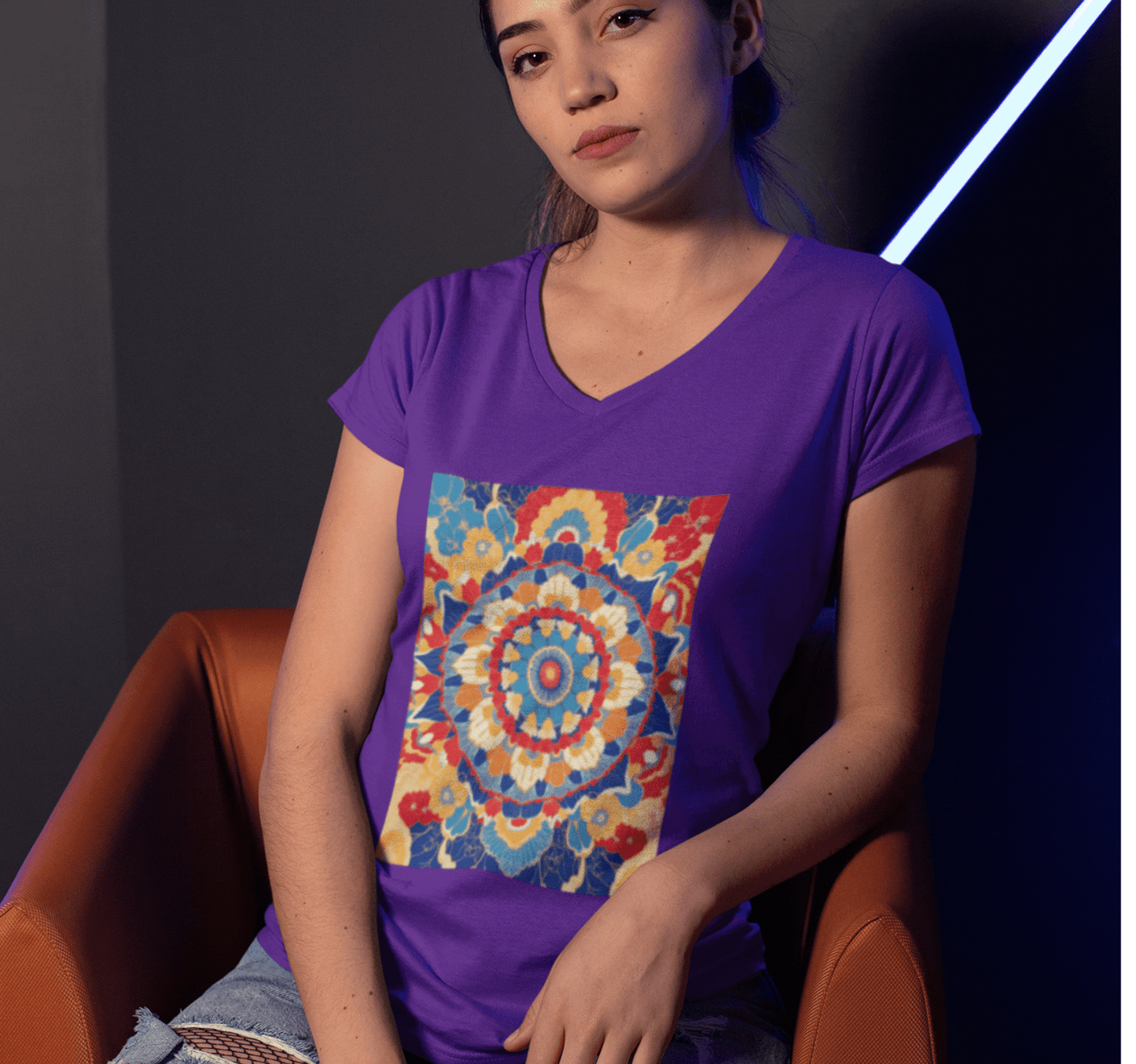 Briar Mandala V-neck T-shirt Yoga Wellness for Women