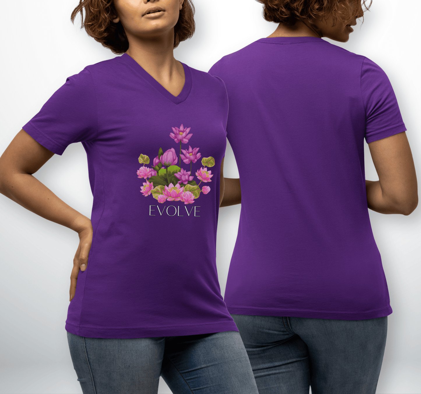 Evolve Mandala V-neck T-shirt Yoga Wellness for Women