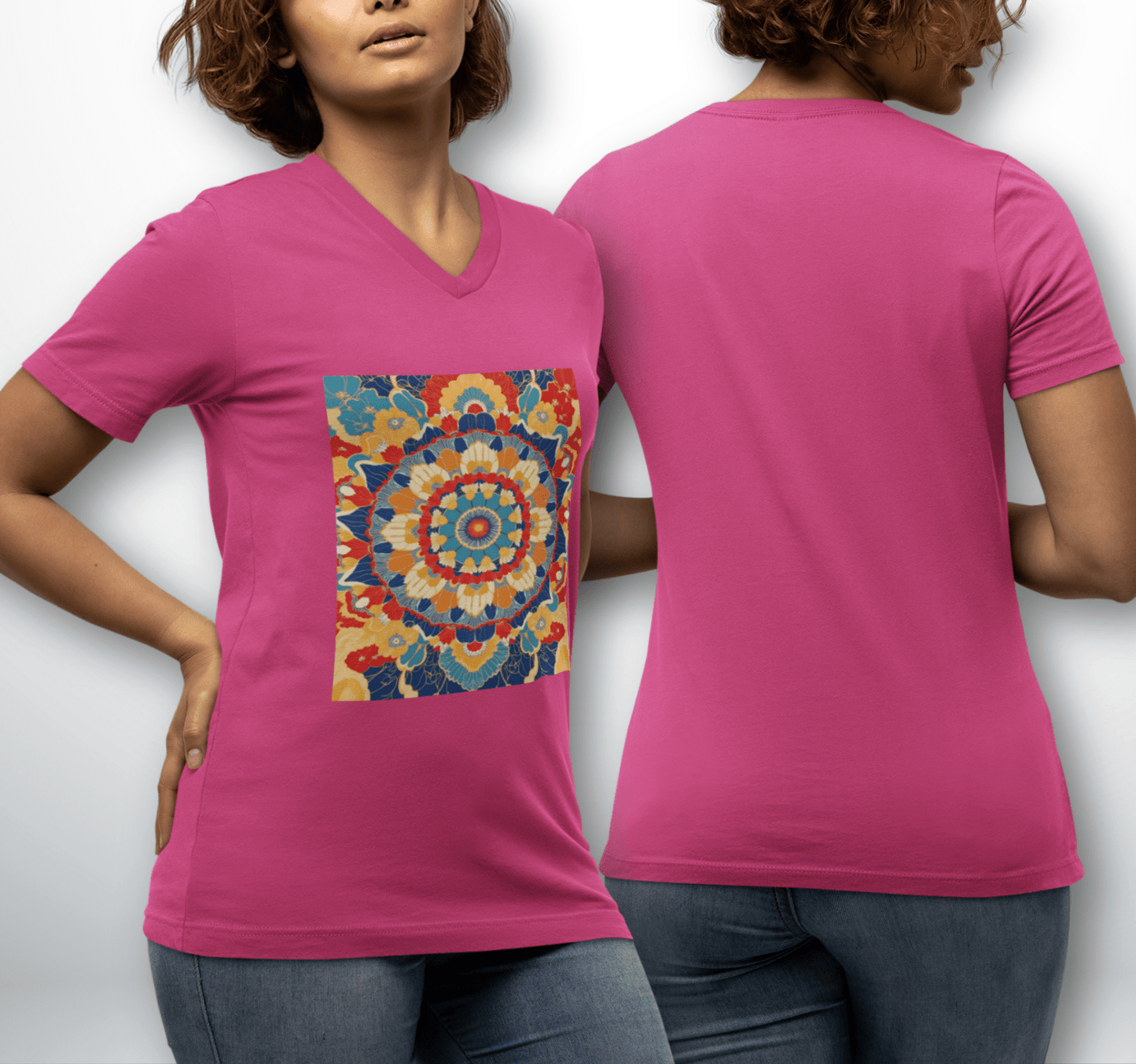 Briar Mandala V-neck T-shirt Yoga Wellness for Women