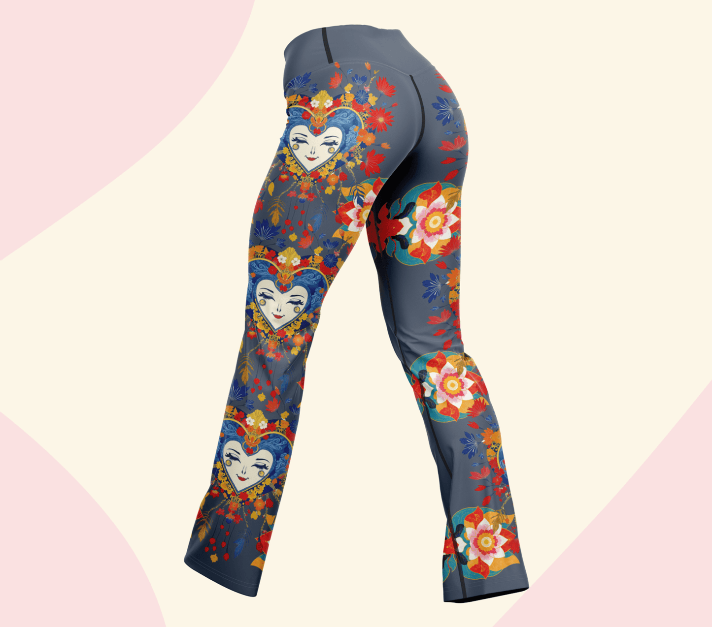 Coca Face Mandala Flare Yoga Pants Leggings for Women