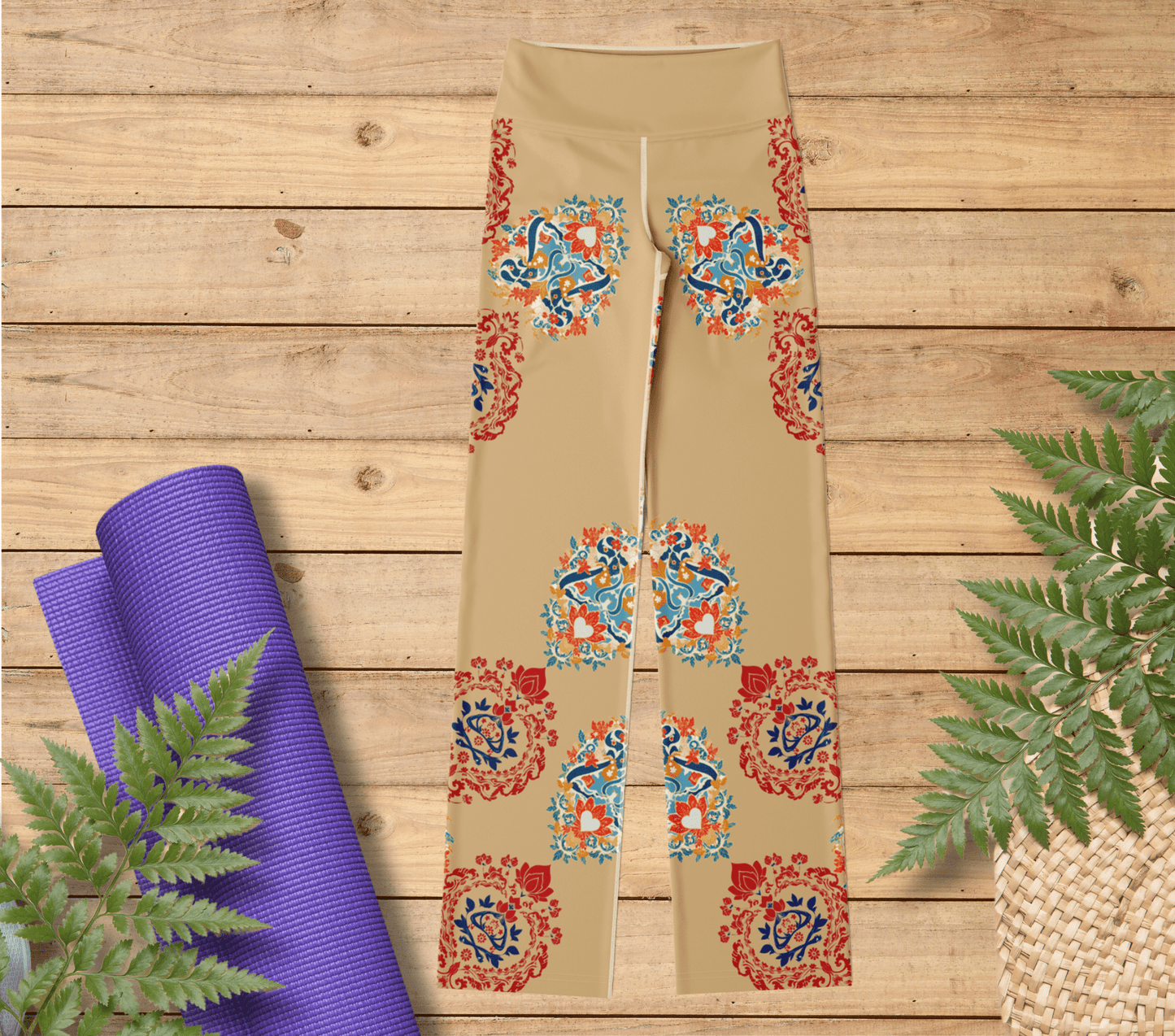 Beksy Mandala Flare Yoga Pants Leggings for Women