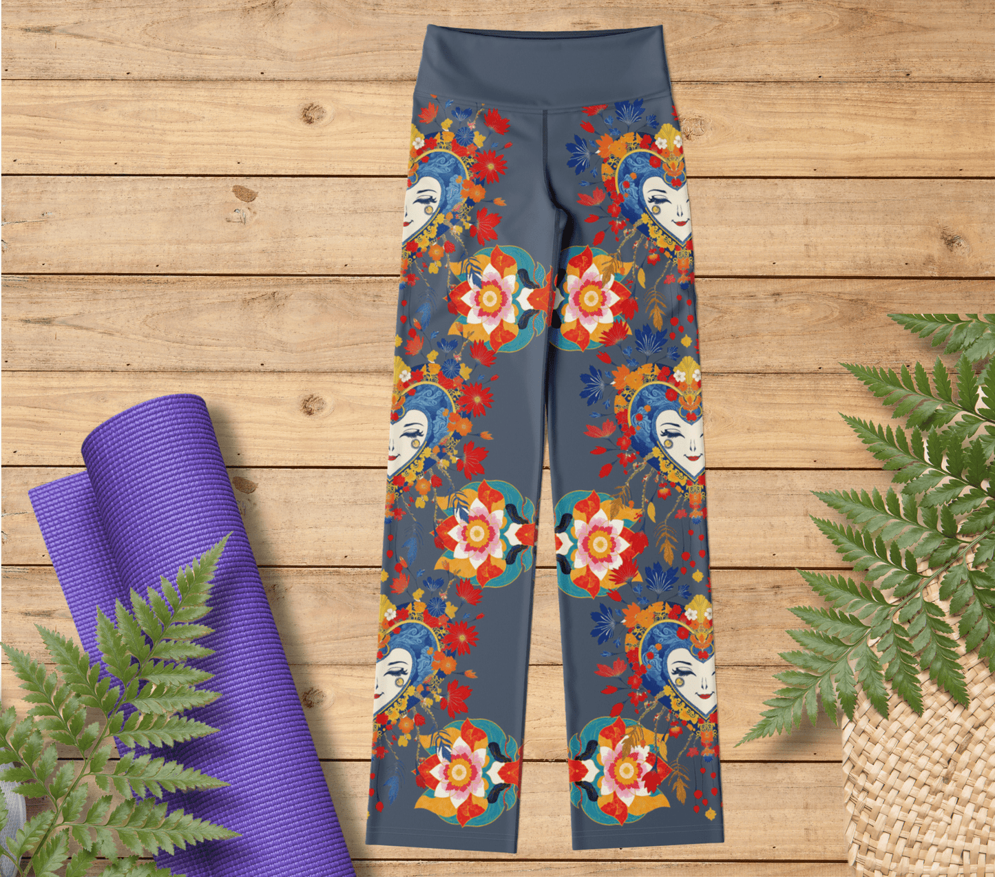 Coca Face Mandala Flare Yoga Pants Leggings for Women
