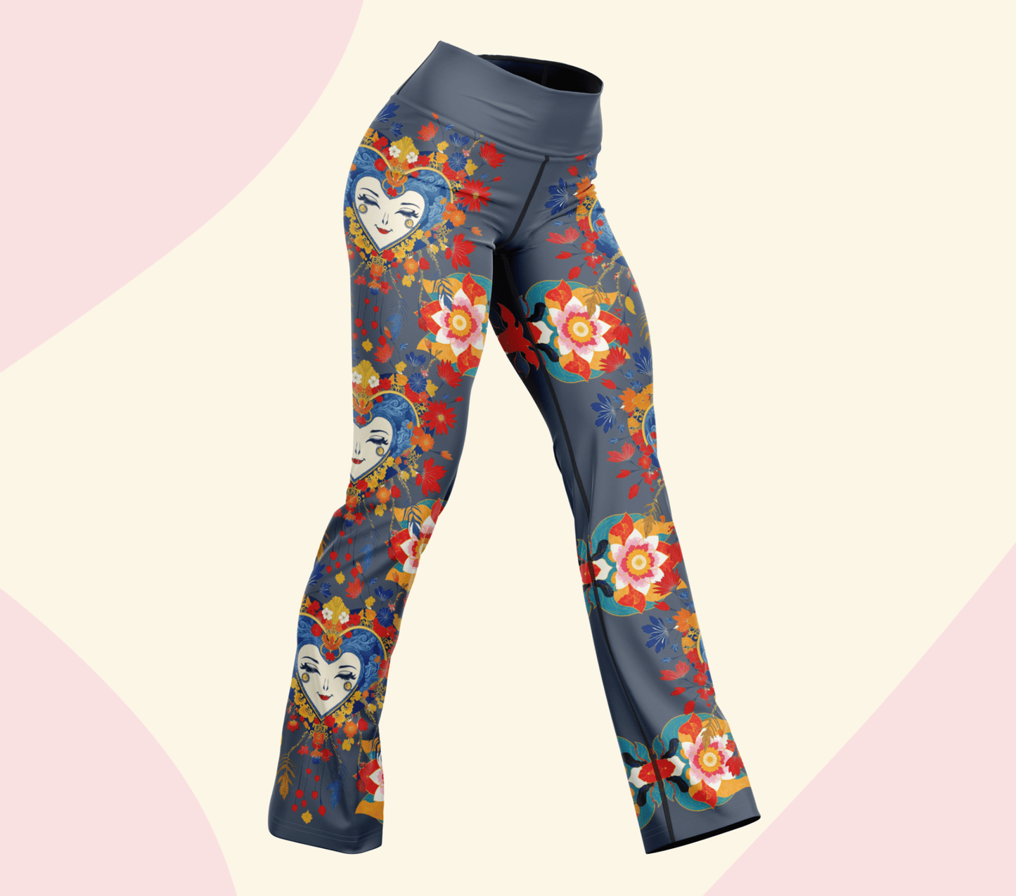 Coca Face Mandala Flare Yoga Pants Leggings for Women