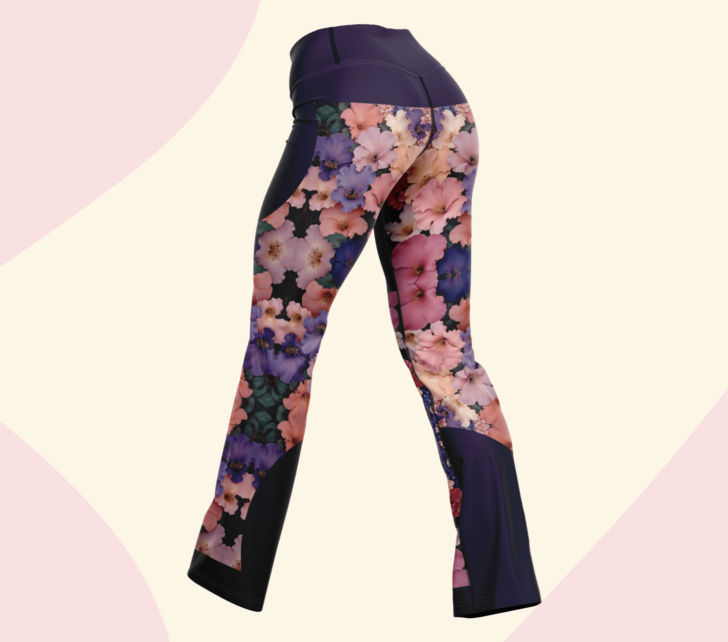 Britney Floral Mandala Flare Yoga Pants Leggings for Woman