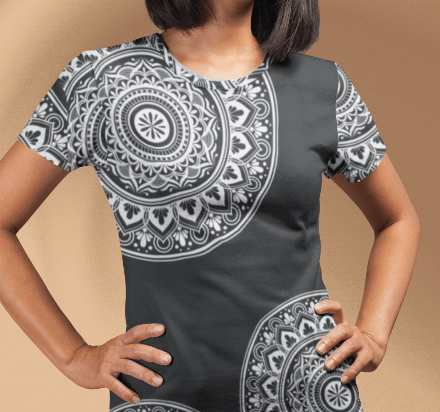 Mandala Womens Black Jersey