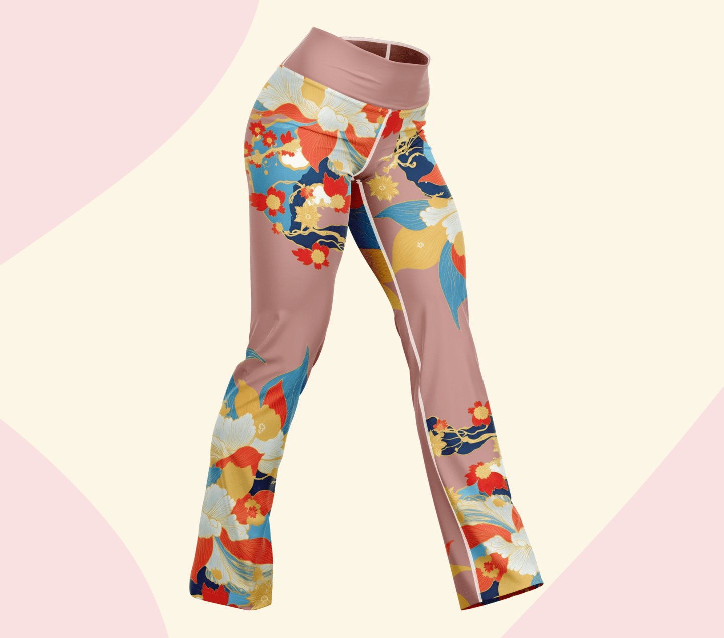 Zeve Floral Flare Yoga Pants Leggings for Women