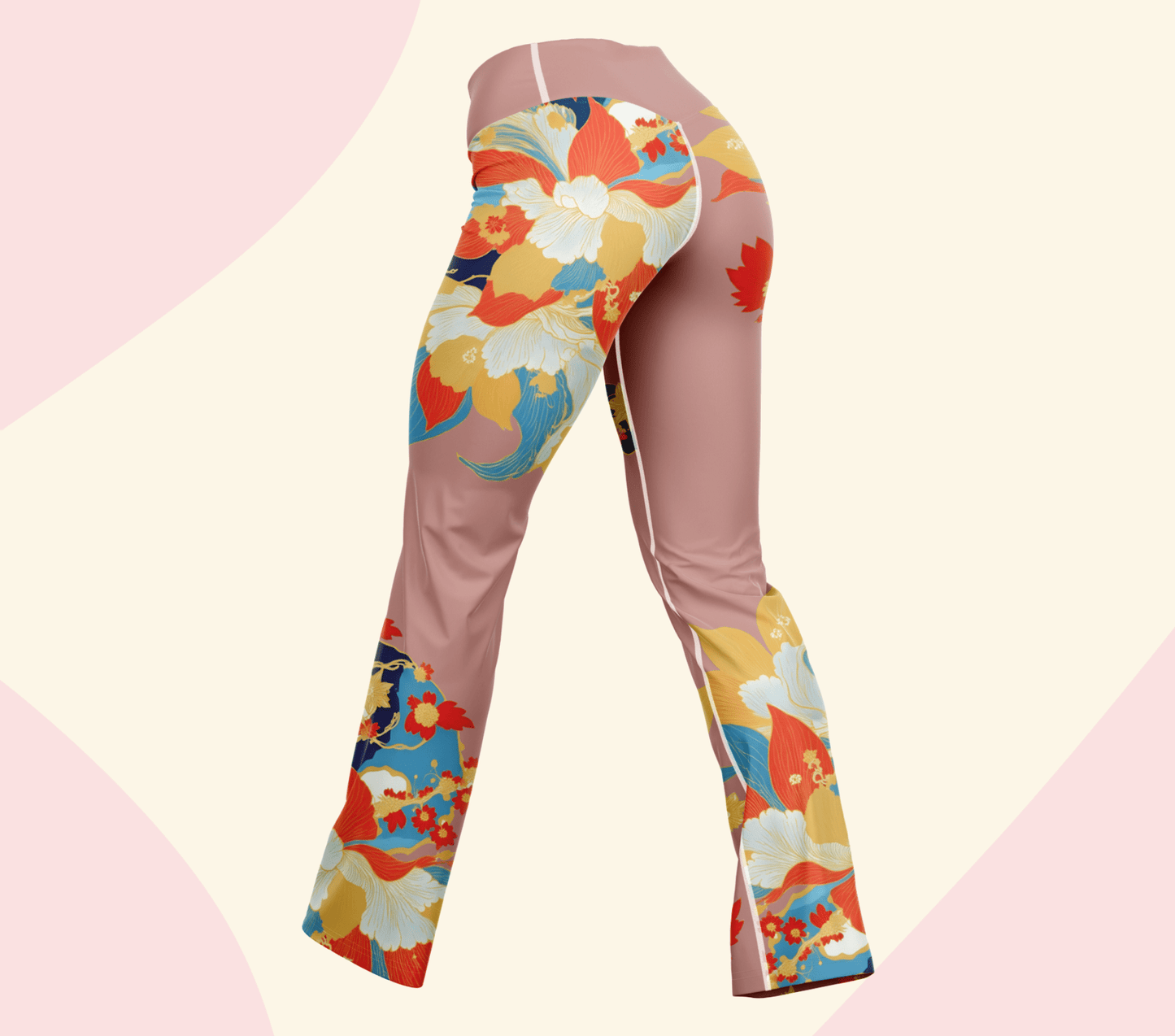 Zeve Floral Flare Yoga Pants Leggings for Women