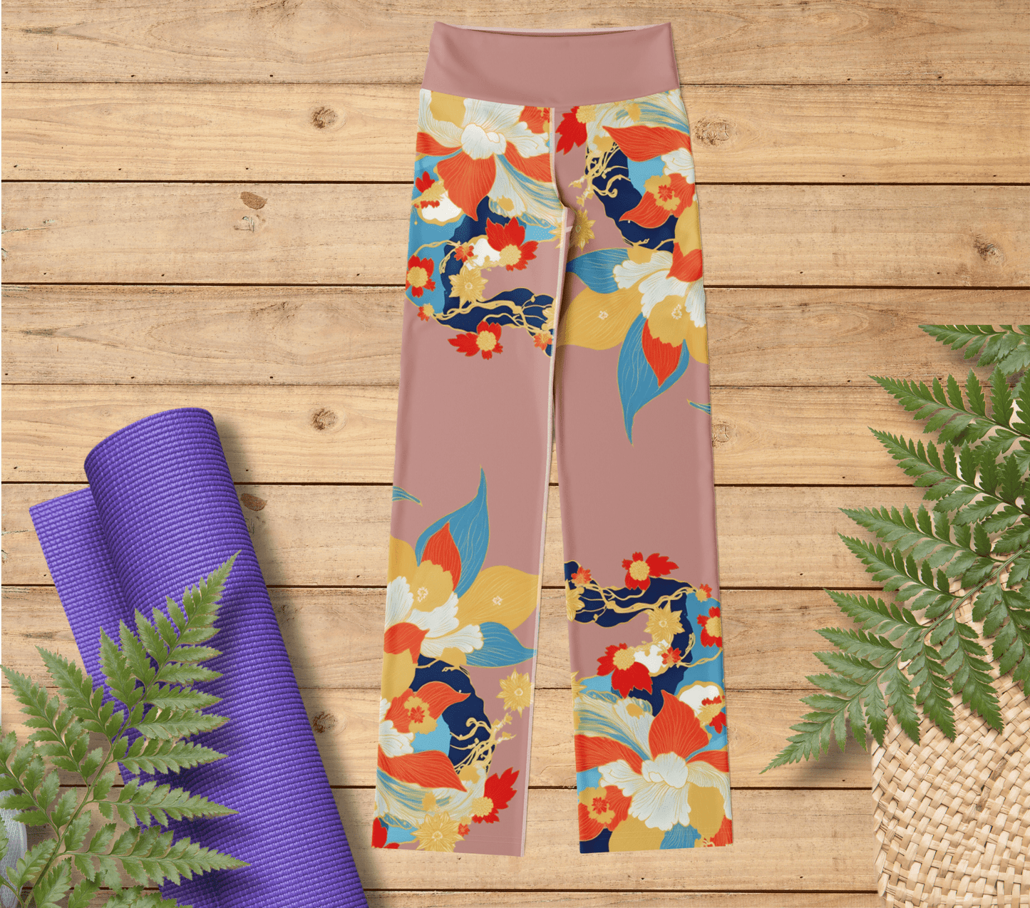 Zeve Floral Flare Yoga Pants Leggings for Women