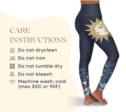 Fluer Sun Wave Leggings for Women Stretch Waist Yoga Pants with Flowing Design