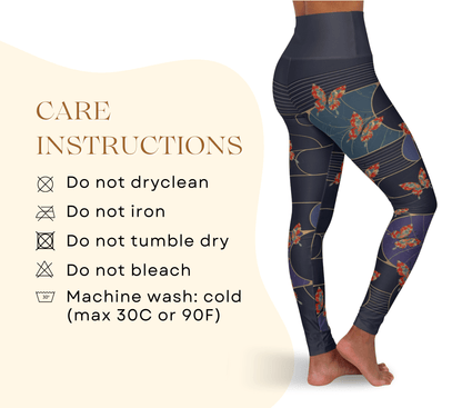 Brit Aelira Butterfly Leggings for Women Waist Stretch Fit Yoga Activewear