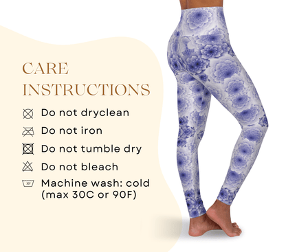 Rain Lavender Floral Yoga Pants Leggings for Women