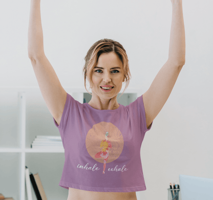 Kayle Yoga Shirt - Inhale Exhale Crop Top ﻿