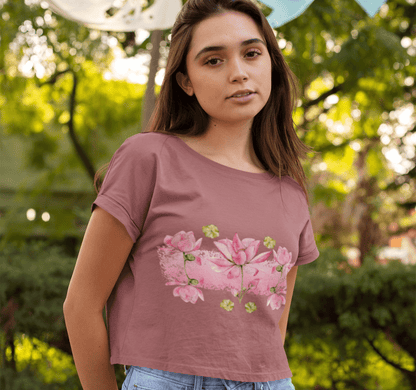 Aura Blossom Lotus Yoga Shirt Crop Top ﻿