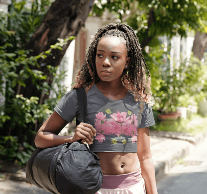 Aura Blossom Lotus Yoga Shirt Crop Top ﻿