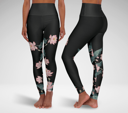 Black Lotus Mandala Yoga Pants Leggings