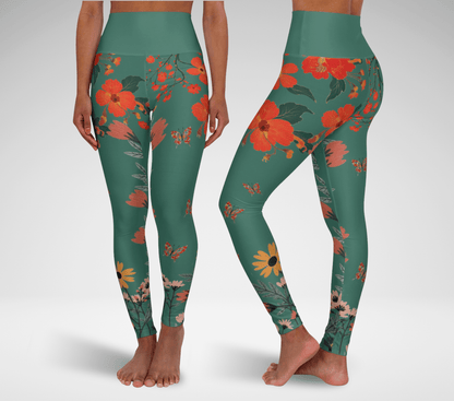 Nist Flower Leggings for Women Waist Stretch Fit Yoga Activewear
