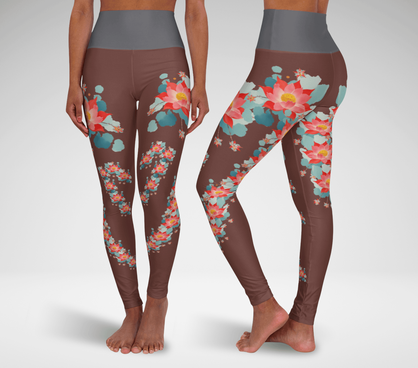 Rosette Floral Yoga Pants Leggings for Women