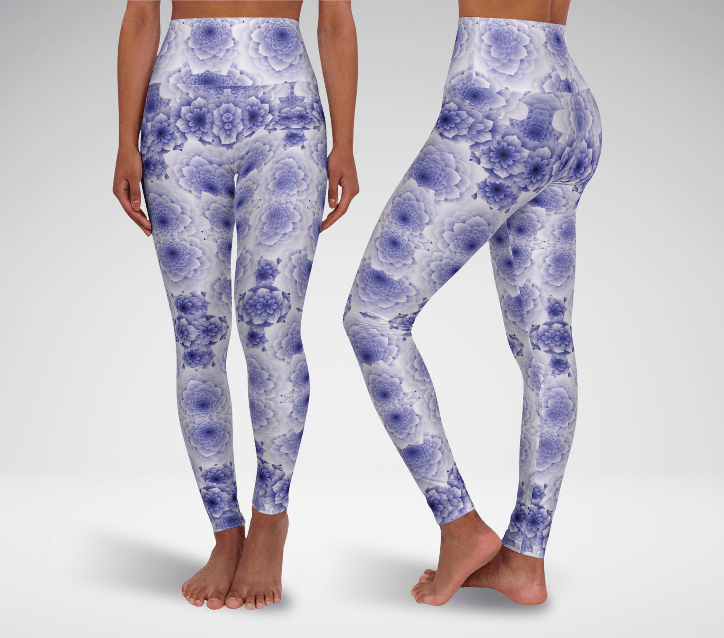 Rain Lavender Floral Yoga Pants Leggings for Women