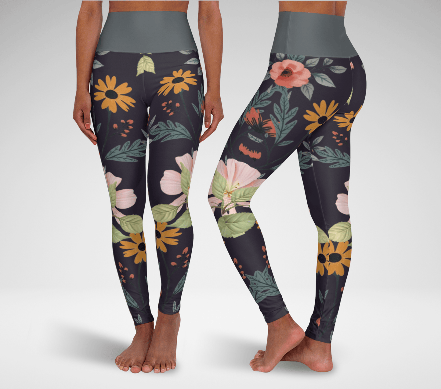 Rhodes Floral Yoga Pants Leggings for Woman