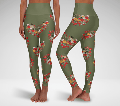 Blu HeartBloom Yoga Pants Leggings for Women