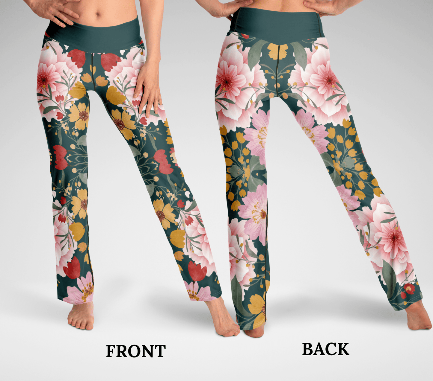 Rigby Floral Flare Yoga Pants Leggings for Women