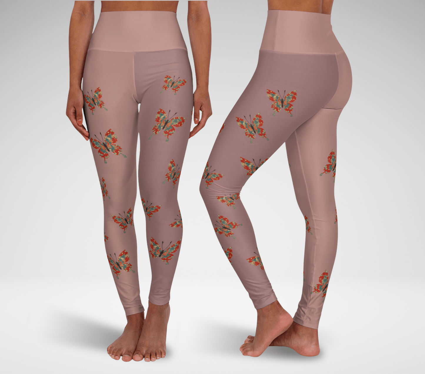 Kristlin Butterfly Leggings for Women Waist Stretch Fit Yoga Activewear