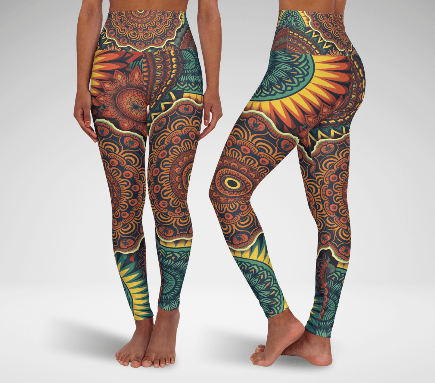 Vibrant Mandala Yoga Pants Leggings