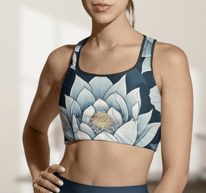 Tranquil Lotus Flower Seamless Sports Bra