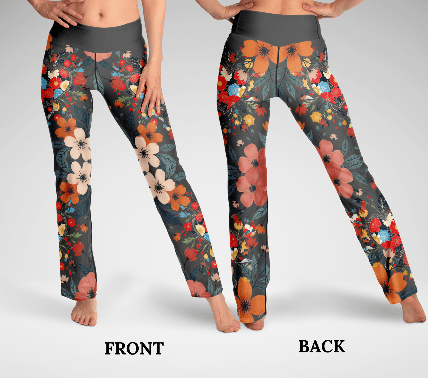 Aster Floral Flare Yoga Pants Leggings for Women