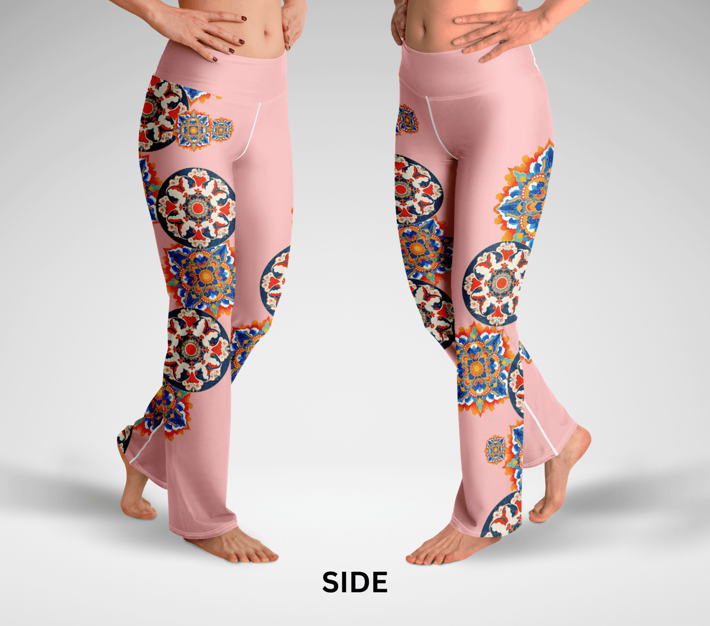Ritsy Floral Mandala Flare Yoga Pants Leggings for Woman
