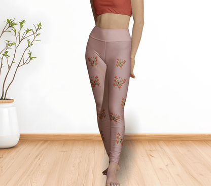 Kristlin Butterfly Leggings for Women Waist Stretch Fit Yoga Activewear