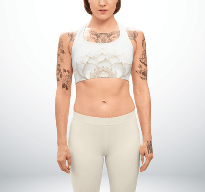 Cream Lotus Serenity Seamless Sports Bra