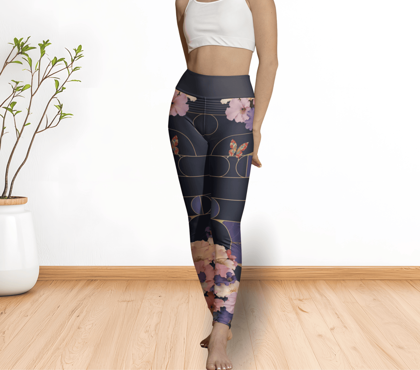 Jun Floral Yoga Pants Leggings for Women