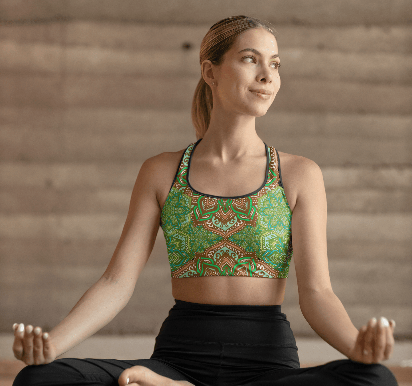 Mandala Sports Bra Green Serenity