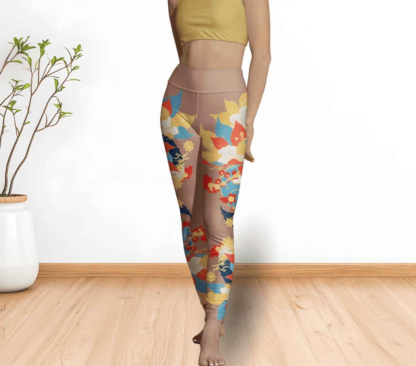 Zeve Floral Yoga Pants Leggings for Women