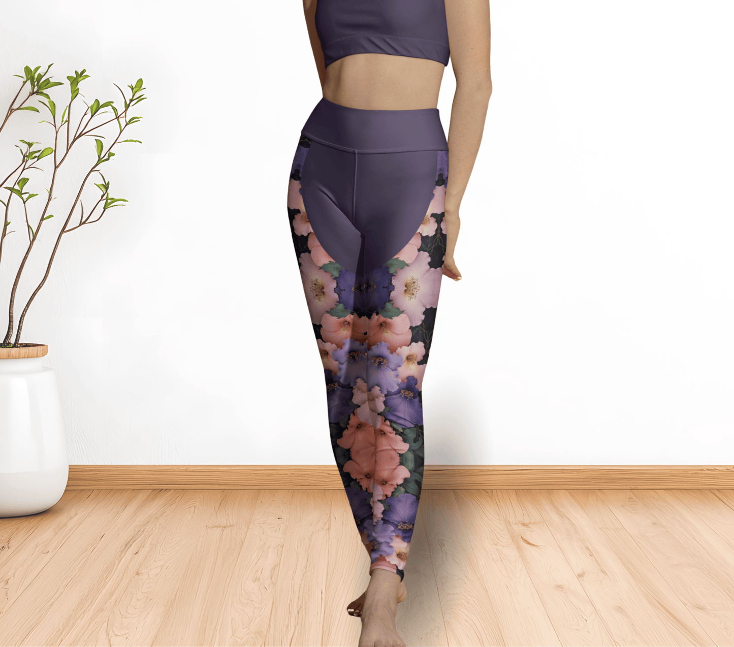 Britney Floral Mandala Yoga Pants Leggings for Woman