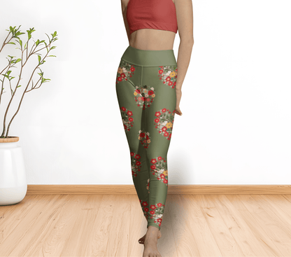 Blu HeartBloom Yoga Pants Leggings for Women