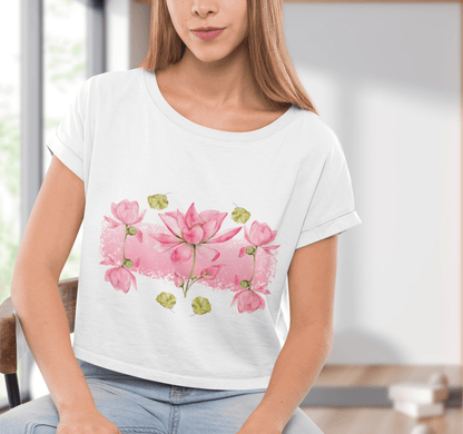 Aura Blossom Lotus Yoga Shirt Crop Top ﻿