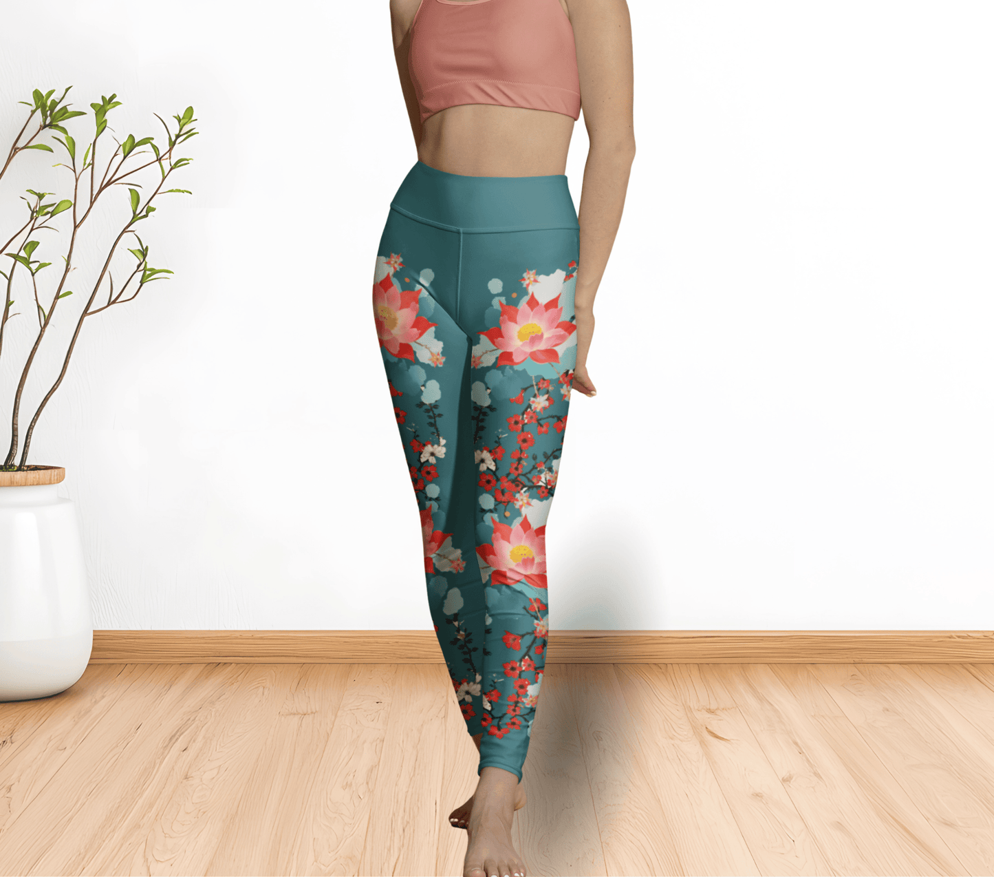 Divina Floral Yoga Pants Leggings for Woman