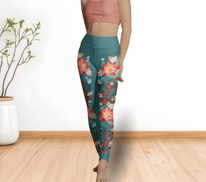Divina Floral Yoga Pants Leggings for Woman